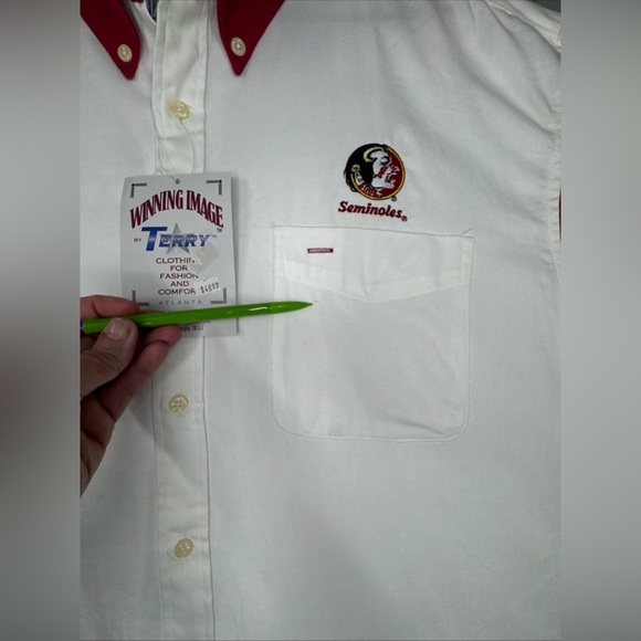 Florida State Seminole Shirt Men's XL White Button-Down Long Sleeve NWT  #0298 - Picture 12 of 16